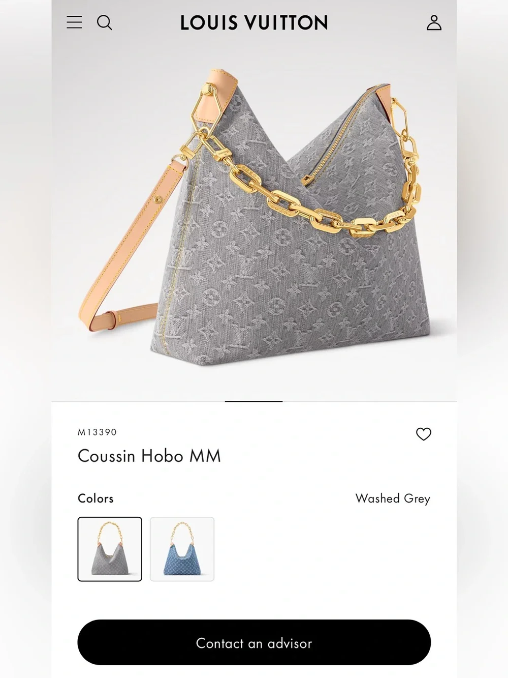 Louis Vuitton Coussin Hobo Denim